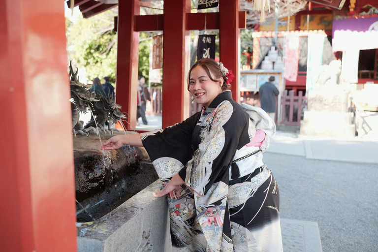 Tokyo Asakusa: Kimono Rental with Hair & Optional Photos Standerd Kimono Rental ➕café break（one drink)