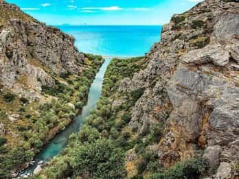 Vanuit de omgeving van Rethymnon: Privéreis naar Preveli & Kourtaliotiko