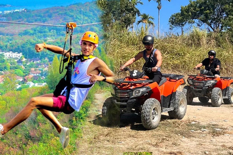 Phuket: Aventura de ATV e Zipline com transfer do hotel