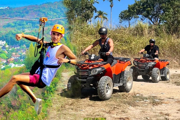 Phuket: Aventura de ATV e Zipline com transfer do hotel