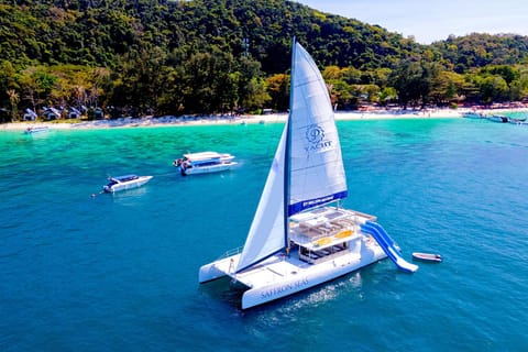 Phuket: Coral Island and Promthep Sunset Dinner by Catamaran