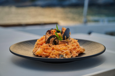 Rhodes Ultimate Catamaran Trip to Anthony Quinn & Water Toys Rhodes: Luxury Catamaran Cruise to Anthony Quinn