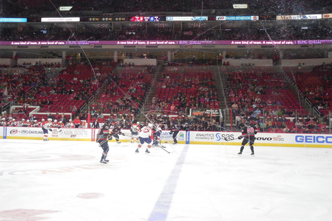Carolina Hurricanes Ice Hockey Game at Lenovo Center Lower Goal