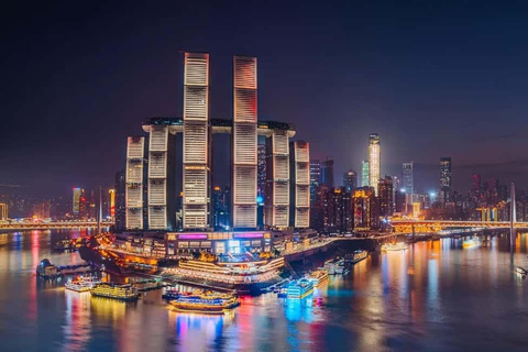 Chongqing Two Rivers Night Cruise with Sky observation 2 Rivers Night Cruise Ticket+131 Sky Observation Deck Ticket