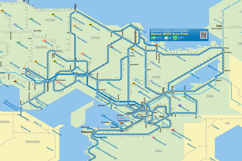 JR West: Kansai WIDE Area PassExcursiepas (voor expats) - 3 dagenpas