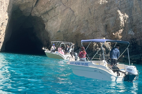 Zakynthos: Navagio Beach and Blue Caves Boat Tour Around Zante by private boat