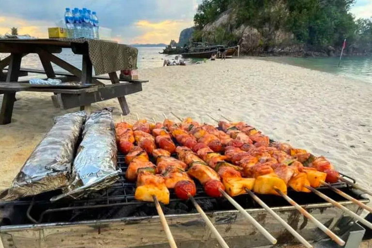 Krabi: Premium 7 Islands Sunset Tour w/ Plankton Swim & BBQ Traditional Longtail Boat Experience