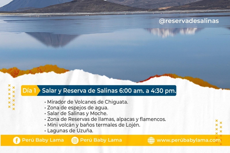 Arequipa: Całodniowa wycieczka nad słone jezioro Salinas