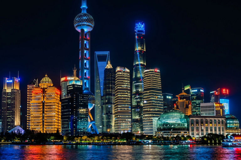 Shanghai:VIP Huangpu Night Cruise with Guide & Bund Views. VIP Viewing Deck with Live Guided Commentary