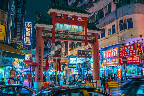 HK Nacht: Cruise Dinner, Open Top Bus, Temple Street Tour