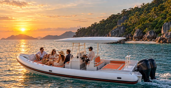From Samui: Sunset Private Boat Tour, Hidden Beach Picnic