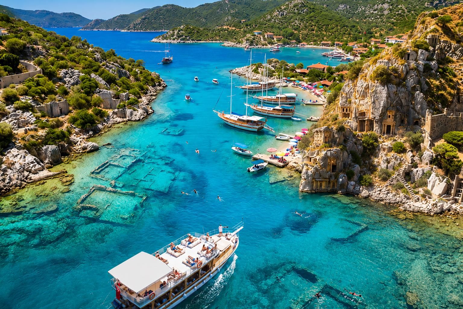 Kaş: Kekova-Bootstour mit Mittagessen und Schwimmpausen