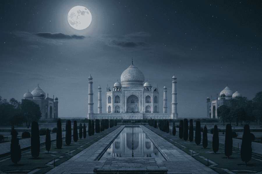 Von Agra: Taj Mahal Moonlight Tour mit Agra Sightseeing. Foto: GetYourGuide Von Agra: Taj Mahal Moonlight Tour mit Agra Sightseeing. Foto: GetYourGuide