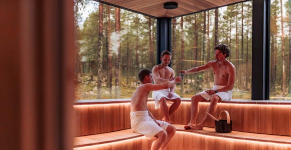 Bathrobe Spa Dinner: sauna, hot lagoon pool & Nordic dinner