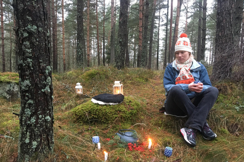 Forest Bathing in Stockholm nature with certified guide Forest bathing with tea-ceremony in mossy nature reserve