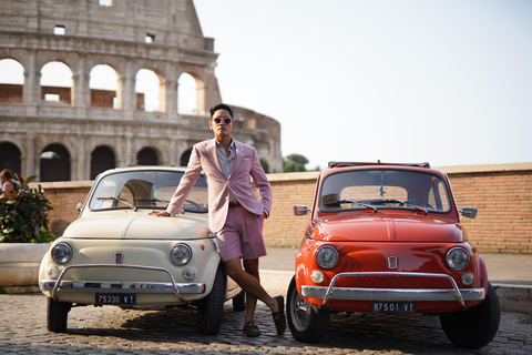 Timeless Rome: A Journey in Fiat 500 or Convertible Fiat 500 Shared Vintage Convertible Fiat 500 experience