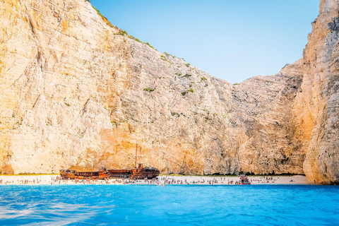 Zakynthos boat trip to Blue Caves and shipwreck site