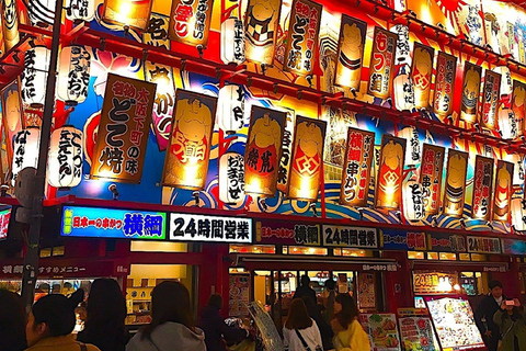 Tour gastronômico de rua em Osaka Shinsekai - NoiteExcursão gastronômica na rua Osaka Shinsekai