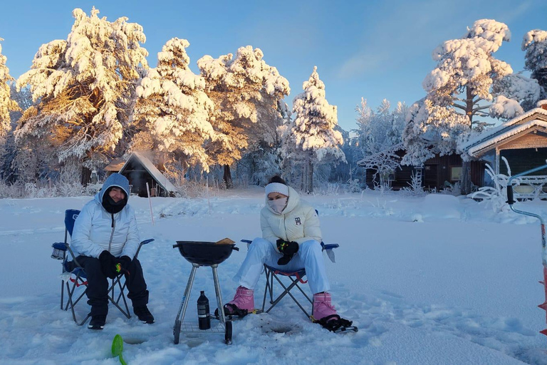 Eisangelabenteuer in Levi mit Lachssuppe