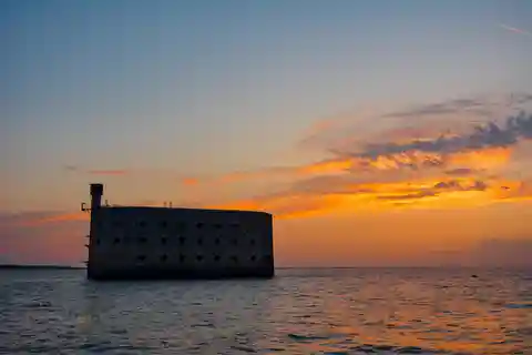 La Rochelle: Fort Boyard at Sunset