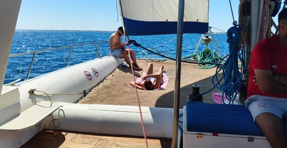 Djerba: Sunrise Yoga on a Catamaran, Transport Included