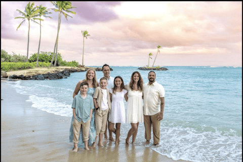 Oahu: Hawaiian Sunset Photoshoot on the Beach Premium Couple