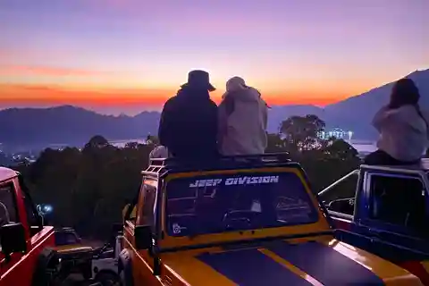 Ubud : lever de soleil sur le mont Batur en jeep avec petit-déjeuner et source d'eau chaude