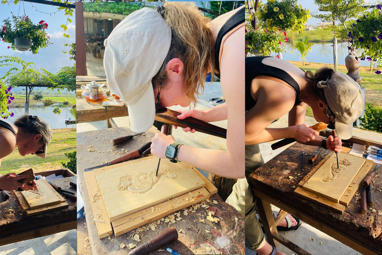 Hoi An: Clase de 3 horas de talla en madera con un artista local