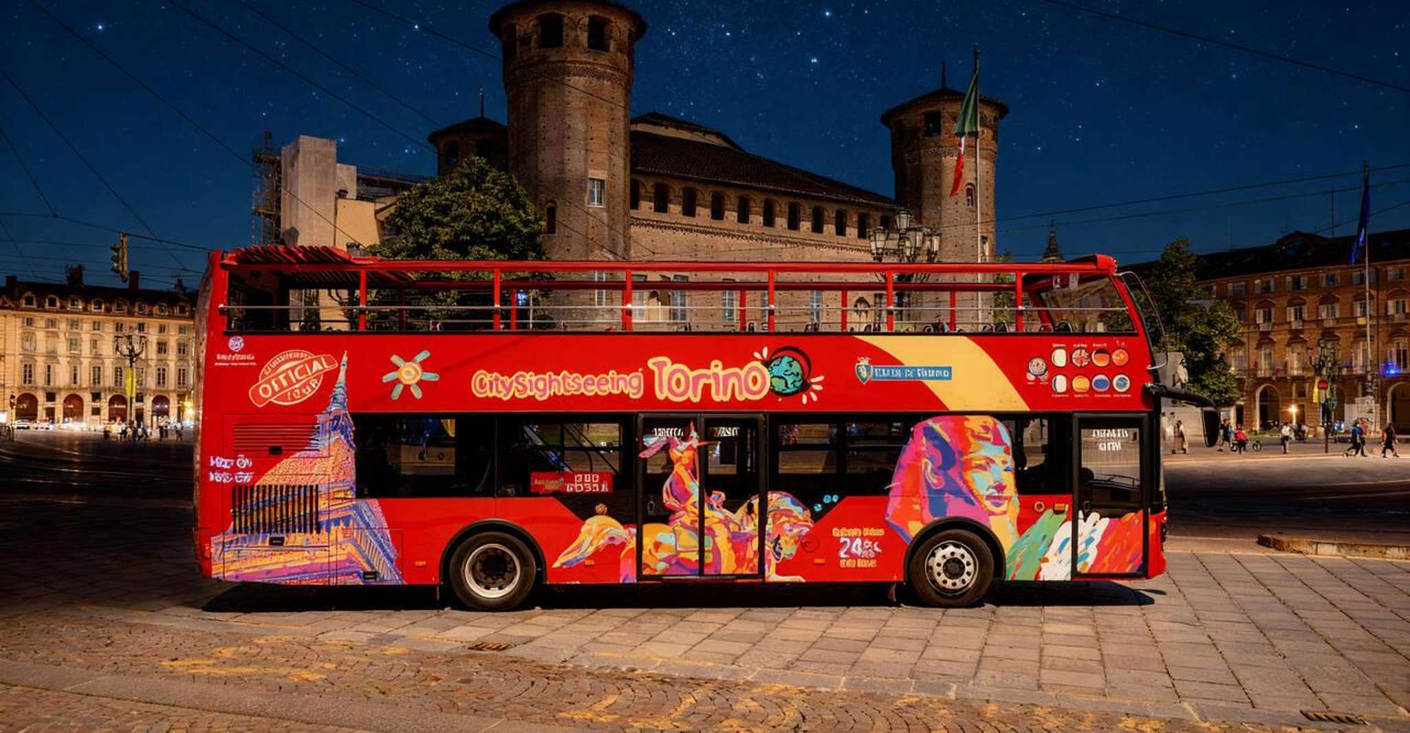 Tour notturno di Torino in bus scoperto