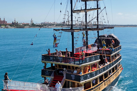 Antalya: Duden Waterfall Pirate Boat Trip Pirate Boat Trip with Round Trip Transfer