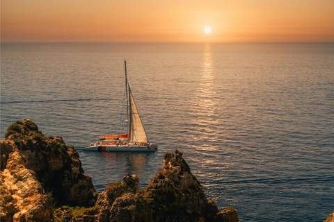 Lagos: Sunset Catamaran Tour Music and Bar Aboard