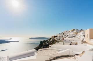 Santorini: ruta de senderismo guiada por la caldera y atardecer