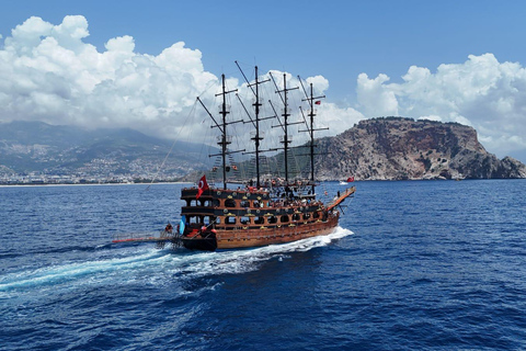 Alanya All-Inclusive Pirate Boat Tour with Foam Party&Sunset Alanya All-Inclusive Sunset Pirate Boat Tour with Transfer