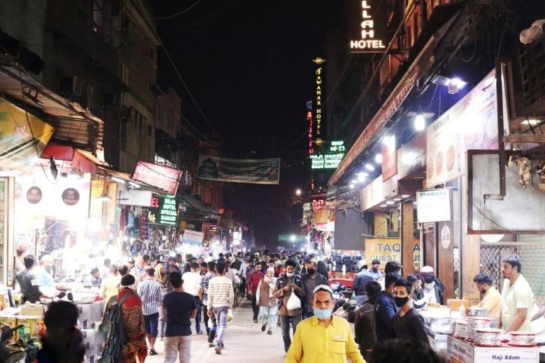 Delhi: Visita turística nocturna de la ciudad vieja de Delhi con guía