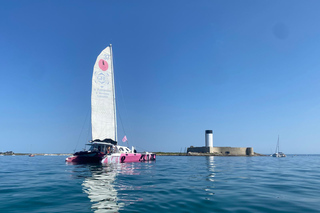 Day trip by catamaran to the island of Hoëdic from Port-Blanc