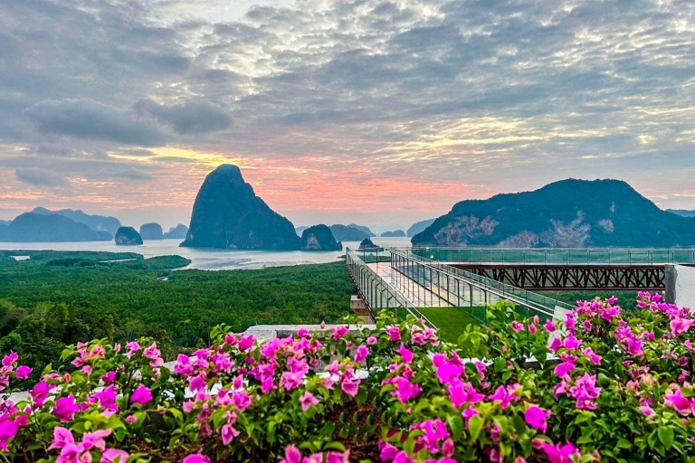 Khaolak: Zonsondergang Phangnga Bay Skywalk en James Bond eilandZonsondergang naar Phang Nga Baai en James Bond Eiland Tour