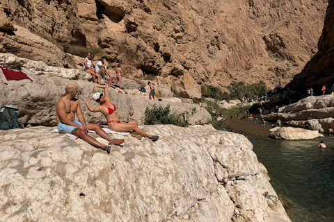 Shared Wadi Shab Trek, Swim, Cave, Beach & Sinkhole Tour