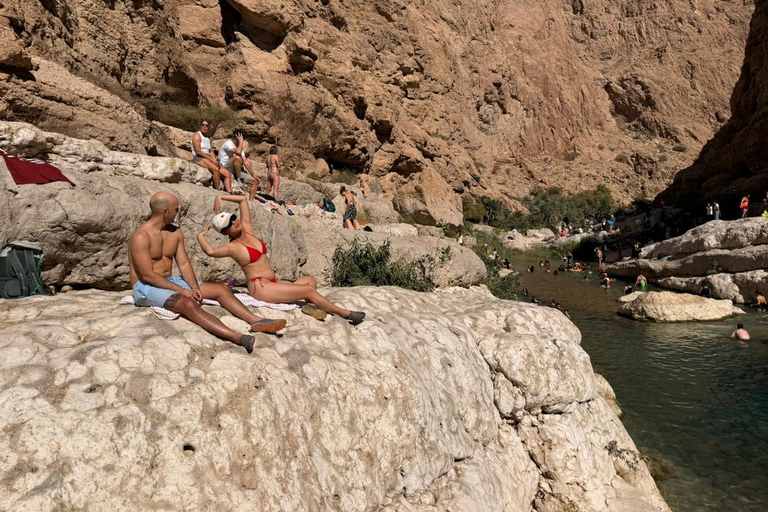 Shared Wadi Shab Trek, Swim, Cave, Beach & Sinkhole Tour