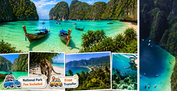 Phuket: Phi Phi & Khai Islands Tour with Pickup & Park Fee