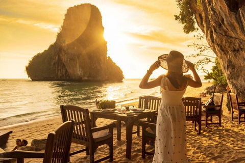 Krabi: 4 öar och grottor båttur med lunch4 öar tur med motorbåt