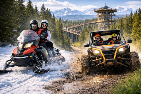 Zakopane Day Trip from Krakow: Snowmobile+Treetop+Thermal Z5ZESWTP | City+Off-Road+Treetop+Thermal Pools(All-In)