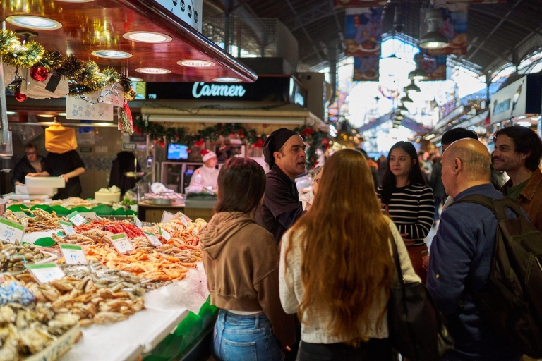 Barcelona: Paella-les met tapas, sangria en marktbezoekBarcelona: markttour La Boquería en kookcursus Paella