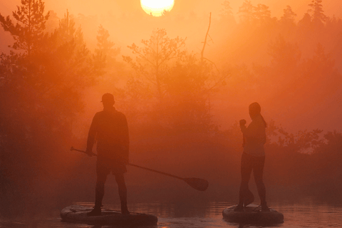 From Riga: Sunrise Kayak or Paddleboard Tour with Pick-Up Double Kayak