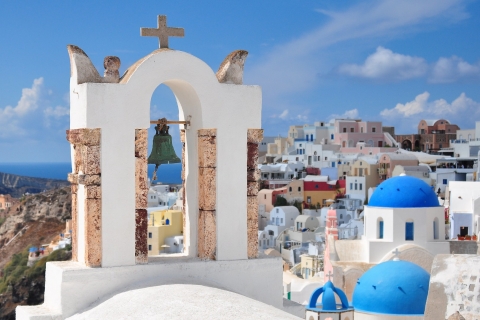 Santorini: tour panorámico de Firostefani y Oia en minibúsTour semiprivado de 3 horas