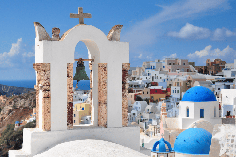 Santorini: tour panorámico de Firostefani y Oia en minibúsTour semiprivado de 3 horas