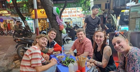 Hanoi Walking Street Food Tour & Train Street