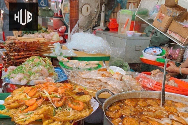 Hue: Food Walking Tour with Coffee and Market Visit Hue Street Food Tour by Cyclo