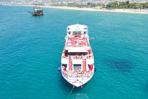 Au départ d'Alanya : excursion en bateau avec boissons non alcoolisées à volonté et déjeunerExcursion en bateau avec transferts à l'hôtel à Alanya