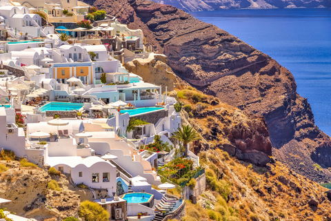 Panorama di Santorini: tour privato a piedi di 3 orePiccolo gruppo privato