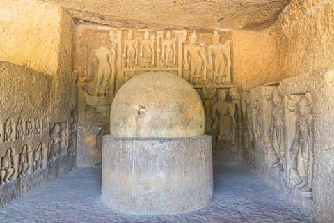 Mumbai : Grottes de Kanheri et temple de la pagode d&#039;orCircuit des grottes de Kanheri sans lieu de rendez-vous